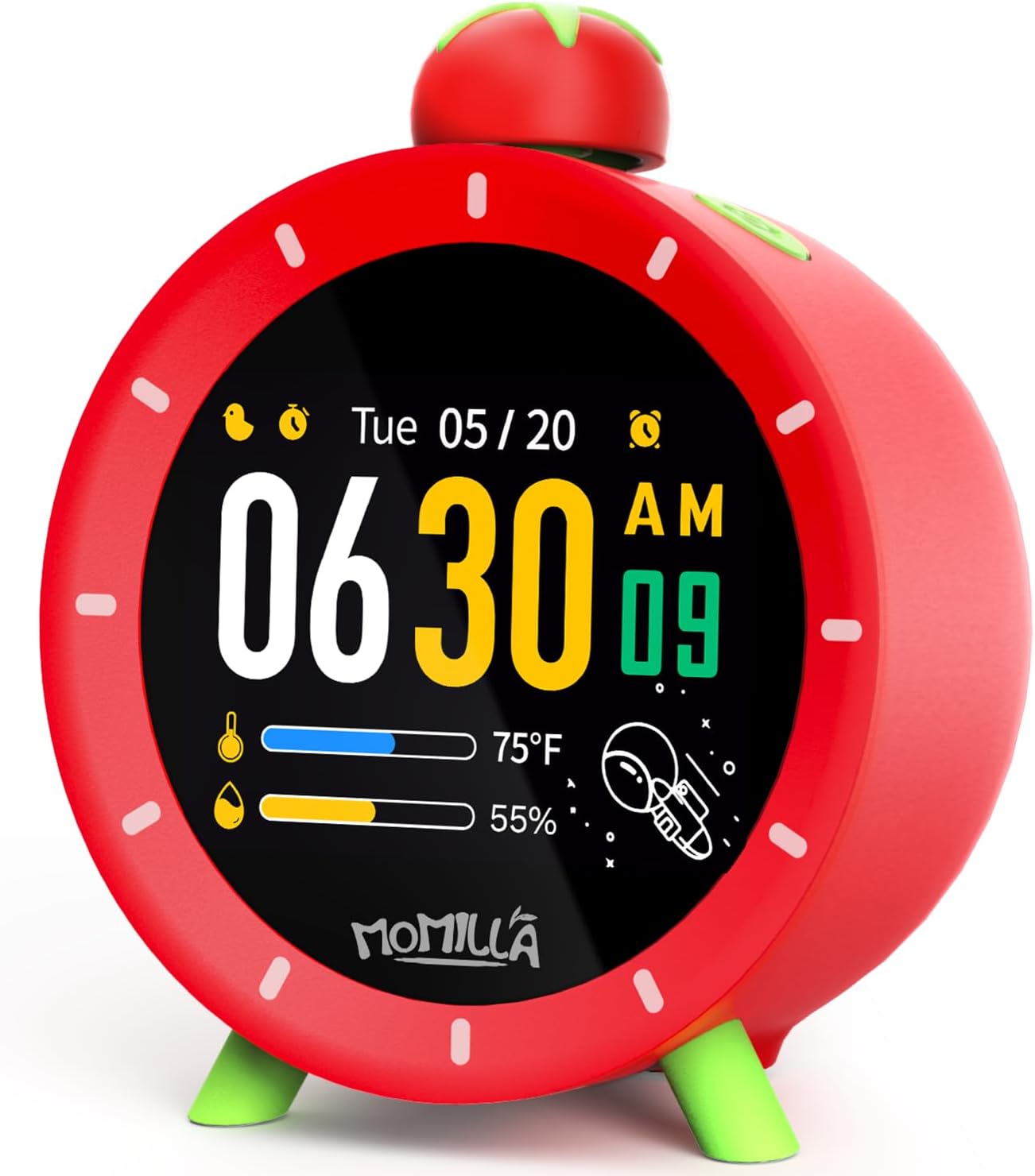 Twisto Red Alarm Clock with Timer