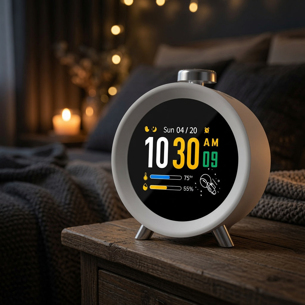Twisto White Alarm Clock with White Noise